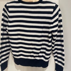 Crewcuts Classic Striped Sweater in Navy and White